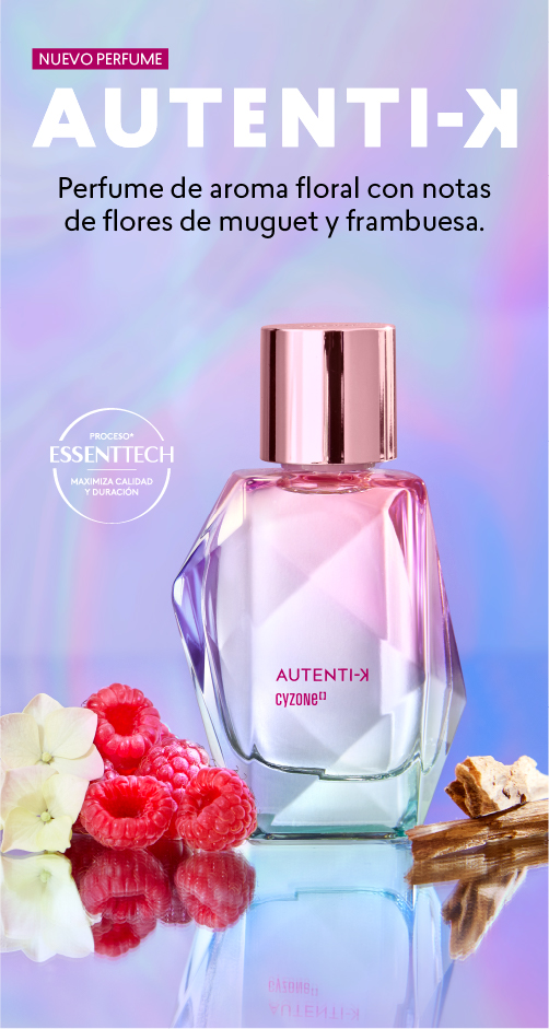Perfume de mujer Autentik con notas de frambuesa y flores de muguet