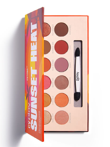 Paleta de sombras con colores brillantes