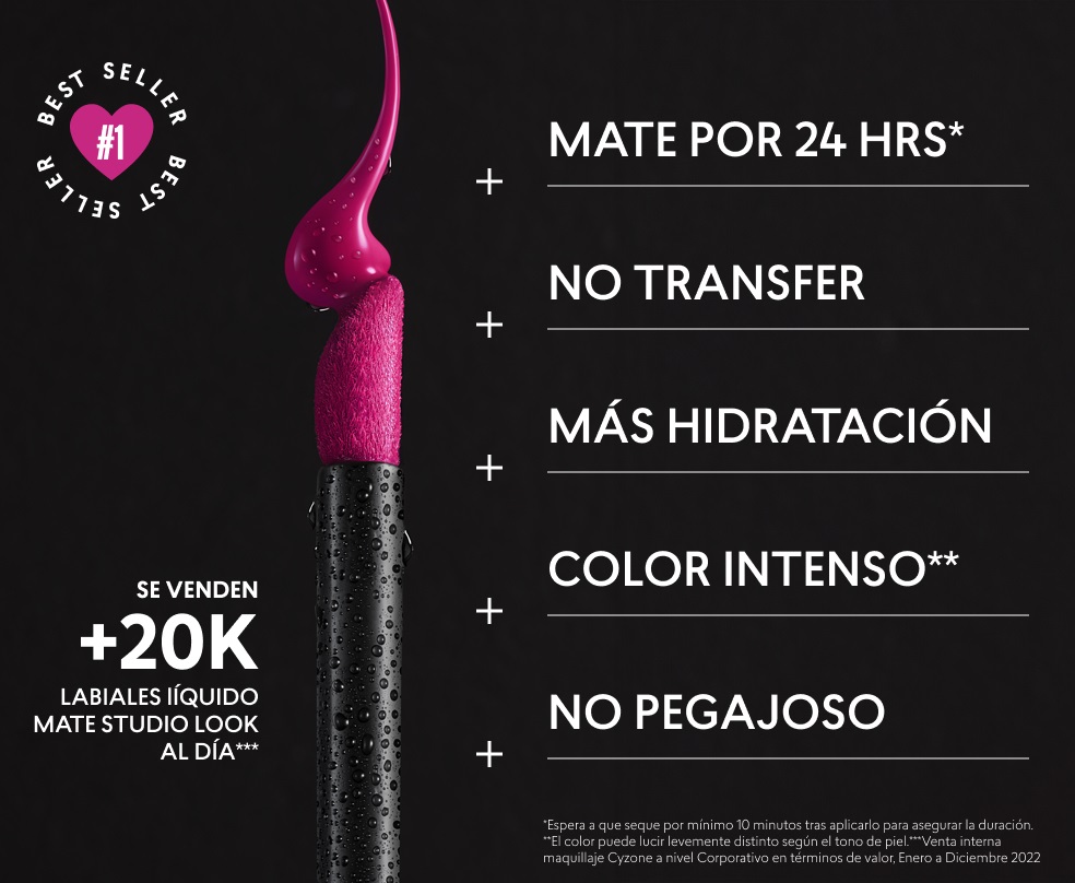 Labiales mate liquidos Studio Look Cyzone