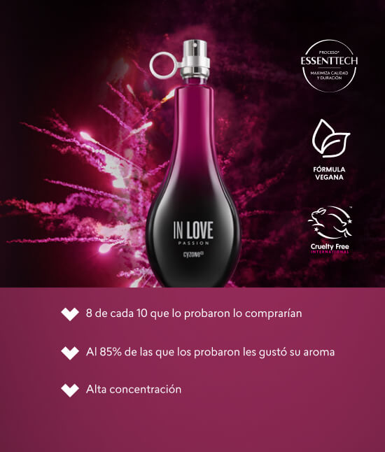 Nuevo perfume dulce y duradero In Love Passion de Cyzone