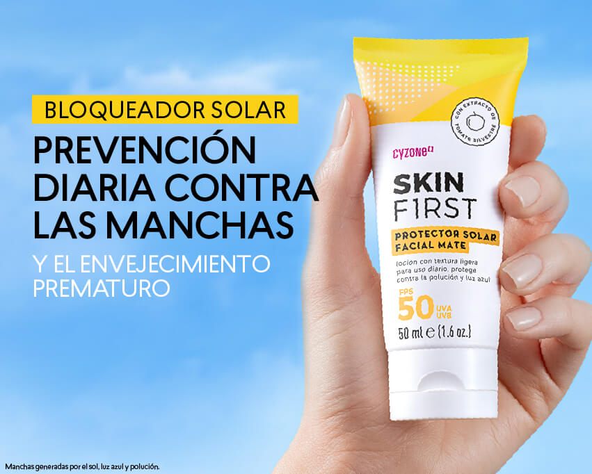 Bloqueador solar facial para prevenir manchas de Skin First