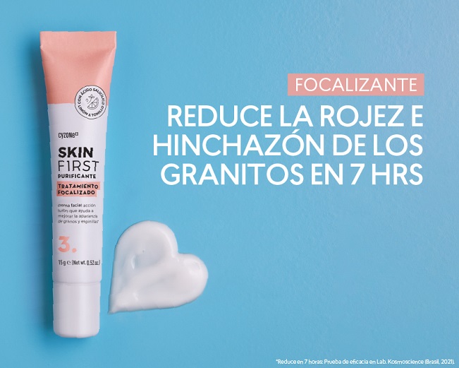 Crema focalizada facial Skin First para eliminar granitos 