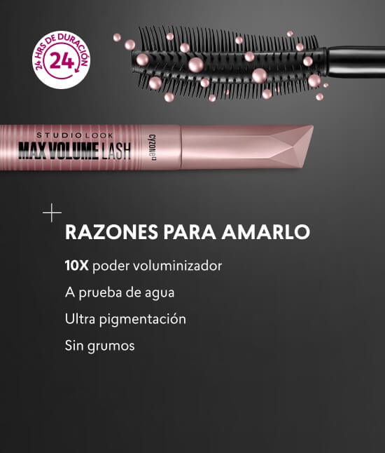 mascara de pestañas waterproof Max Volume Cyzone