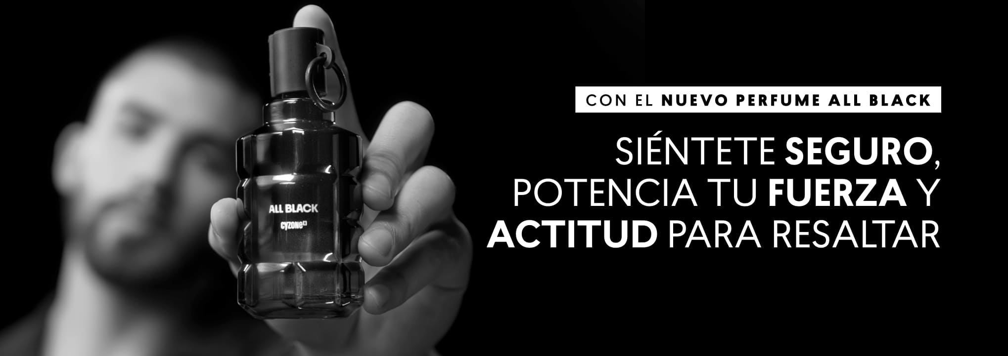 perfumes de hombre seductores All Black Cyzone