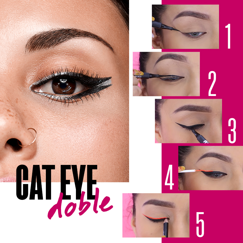 Delineado de ojos:¿Cómo hacer un cat eye doble y cut crease? | Cyzone
