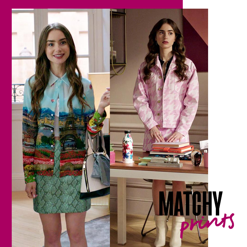 Looks de Emily in Paris: Matchy prints | Fuente: Google Image