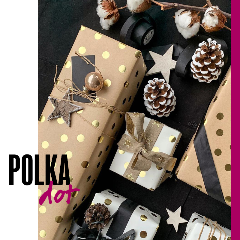 Envolturas de regalos de navidad - Polka dot | Fuente: Google Images
